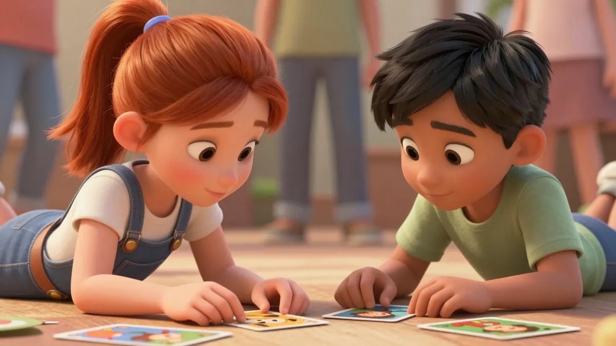 Children learning English through play with Little Fluent